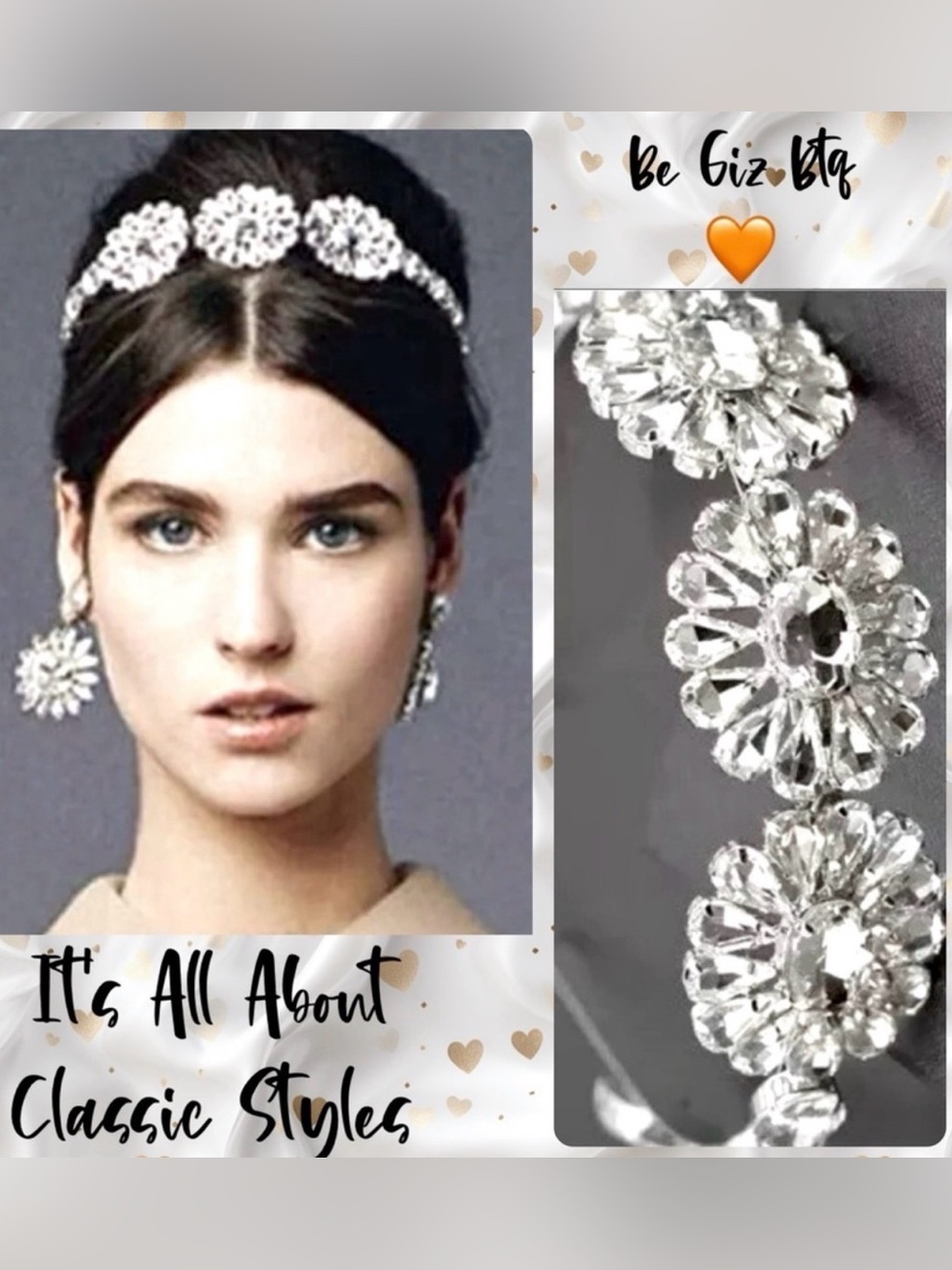Glamorous & Elegant Night Out Flowers Embellished Stunning Rhinestones Headband